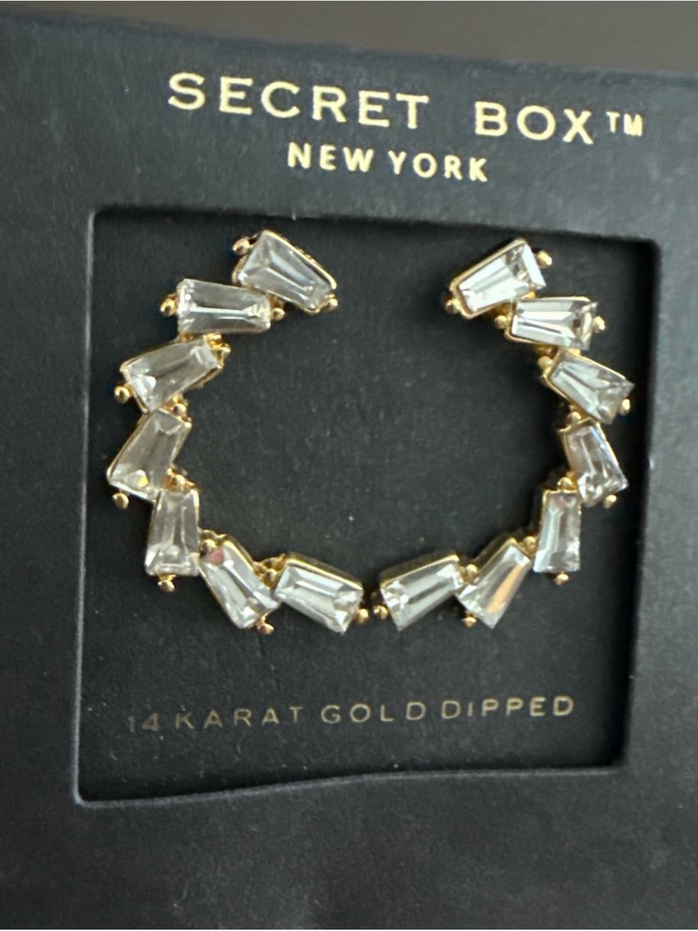 Secret Box-NY Cluster Stud Earrings - Cubic Zirconia and 14K Dipped Mountings